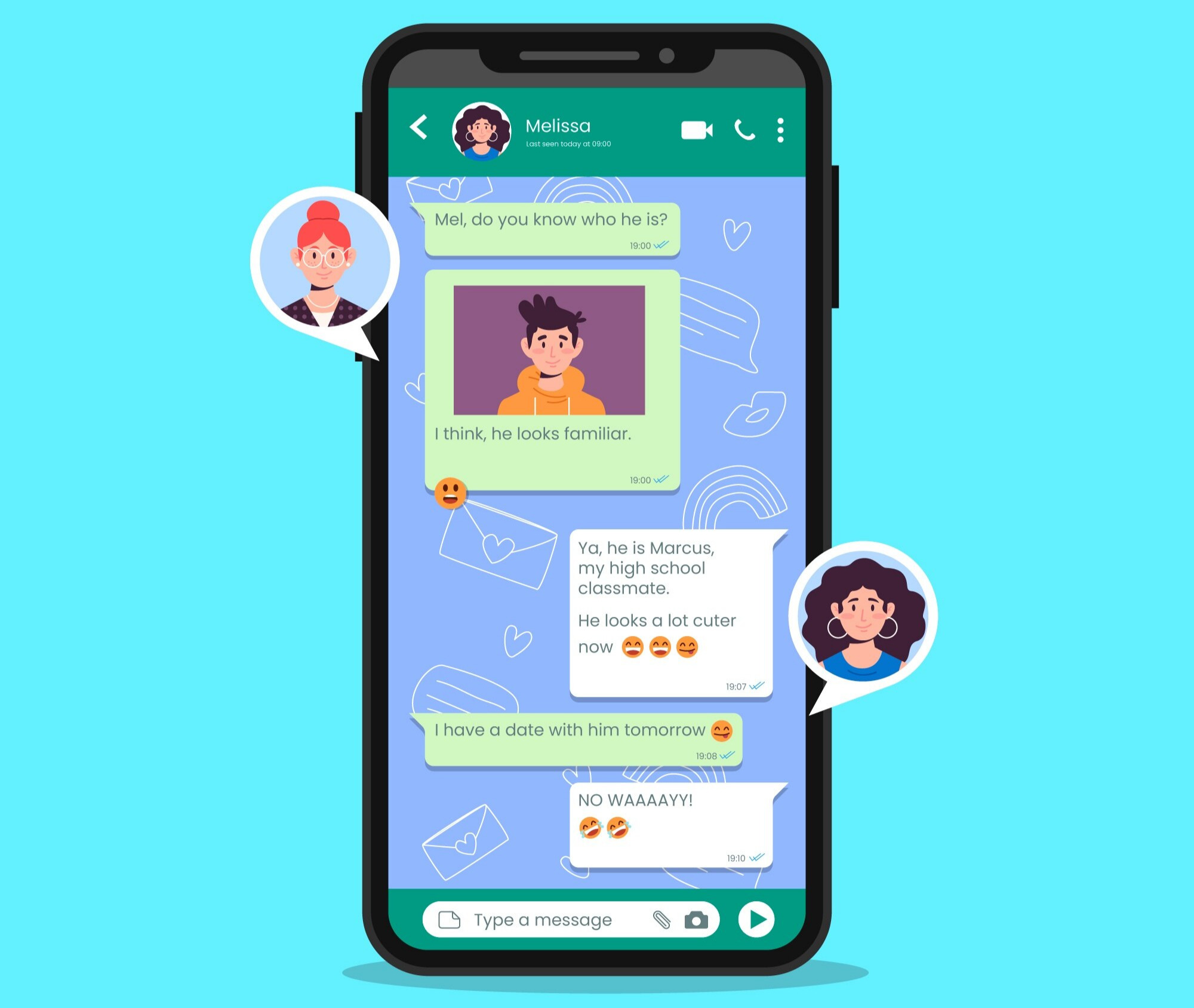 WhatsApp interface showing invisible messages