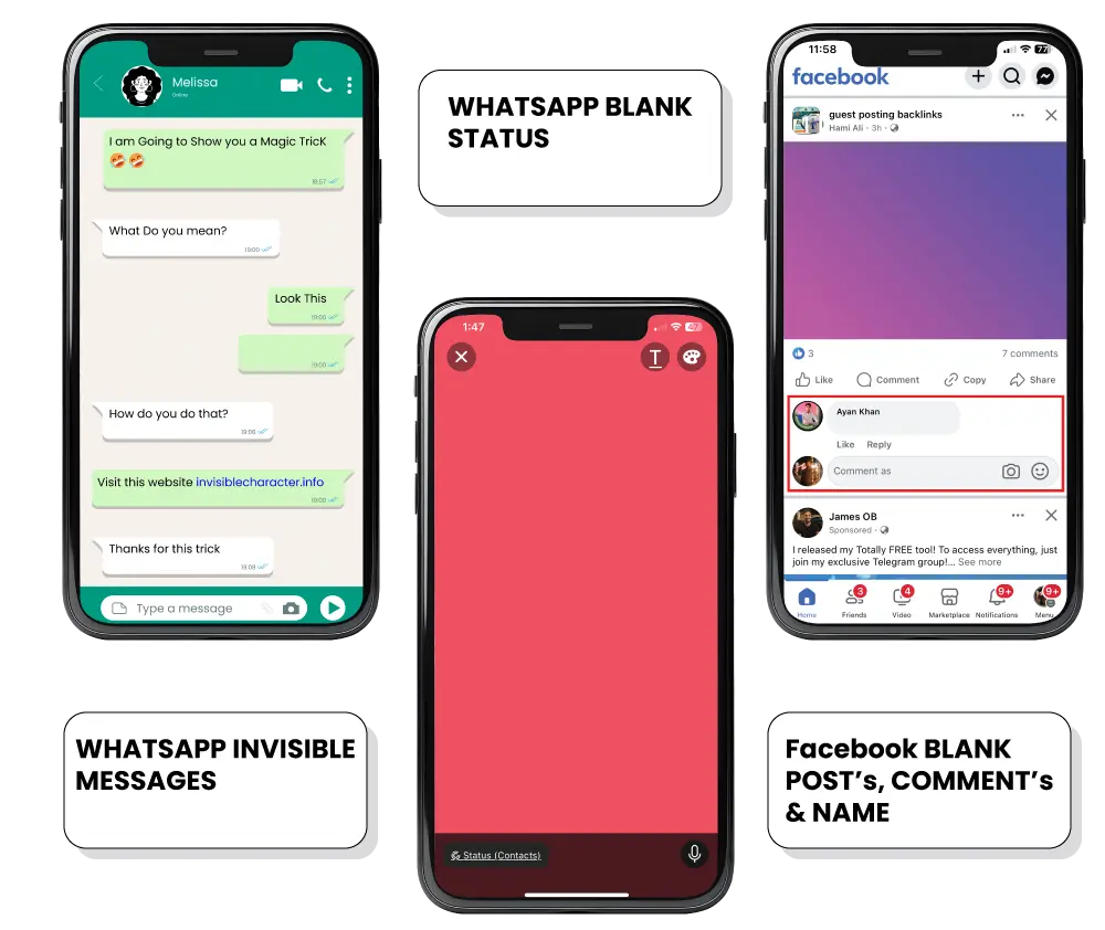 Invisible Text Symbols